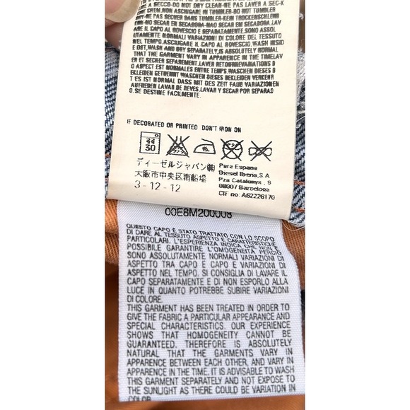 Diesel Jeans YARIK Straight Leg Blue Mens W33 L32 Worn Wash Distressed See Pics - Picture 8 of 13